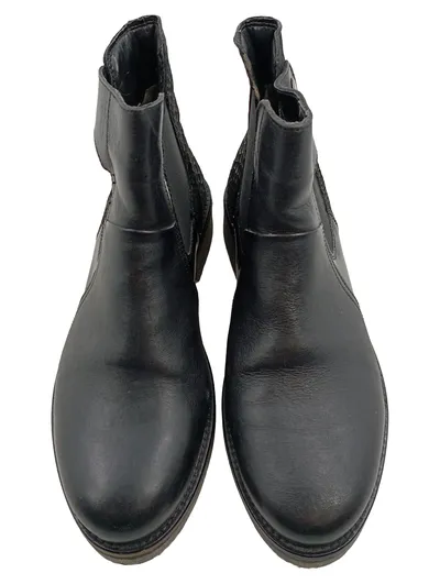 Caprice Damen Stiefelette Chelsea Boots Schwarz Gr 37 Leder Tierdruck