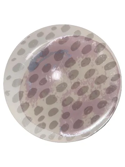 Villa d'Este Home Tivoli Essteller Tupfen Muster Rosa Grau Porzellan 20cm