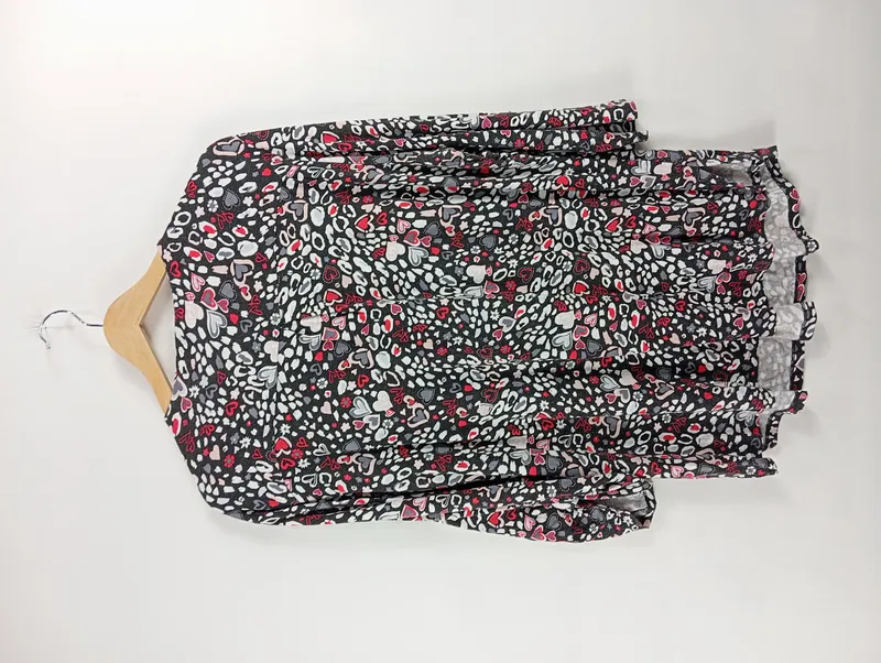 Canda Damen Sweatjacke Gr. 48 Mehrfarbig Herzmuster Reißverschluss Strass 2