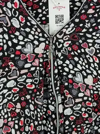 Canda Damen Sweatjacke Gr. 48 Mehrfarbig Herzmuster Reißverschluss Strass 5