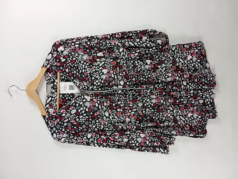 Canda Damen Sweatjacke Gr. 48 Mehrfarbig Herzmuster Reißverschluss Strass 6