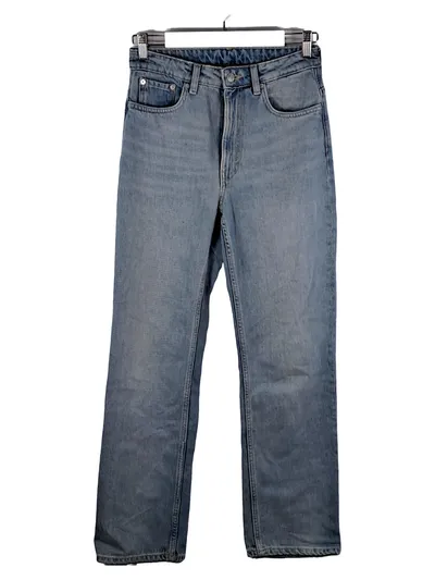Weekday Damen Jeans Straight Leg Rowe W28 L30 Blau Casual