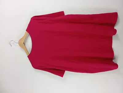 Ulla Popken Damen T-Shirt Pink Gr. 50 Basic Kurzarm V-Ausschnitt