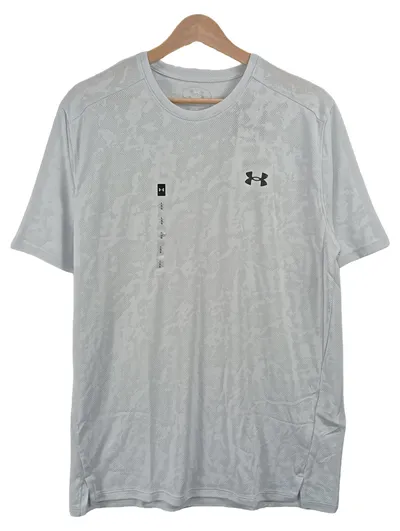 Under Armour Herren Sport Shirt T-Shirt Grau Gr. 50 L Kurzarm Fitness