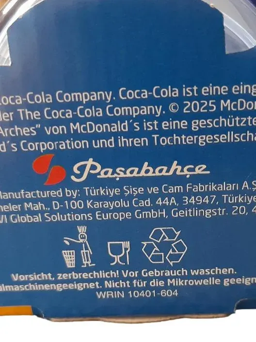 Coca-Cola Glas Dosen-Design 20 Jahre Jubiläum McDonald's Blau 350ml 4