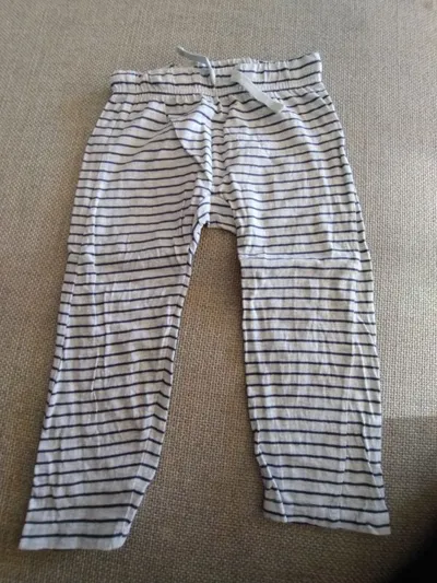 SEASONS Kinder Jogginghose Gr. 86 Grau Gestreift Baumwolle