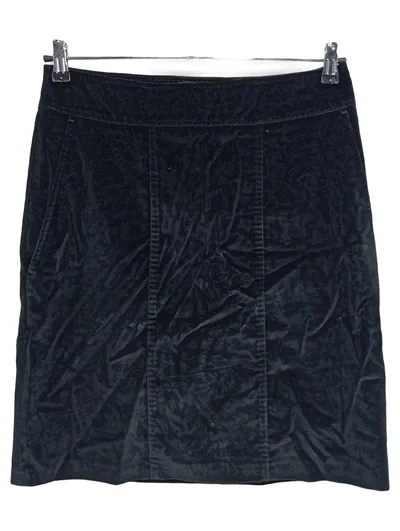 Strenesse Damen Bleistiftrock Schwarz Gr. 38 Samt Optik Baumwolle