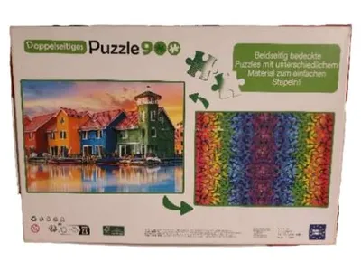 Trefl Doppelseitiges Puzzle 900 Teile Schmetterlinge & Häfen 2in1