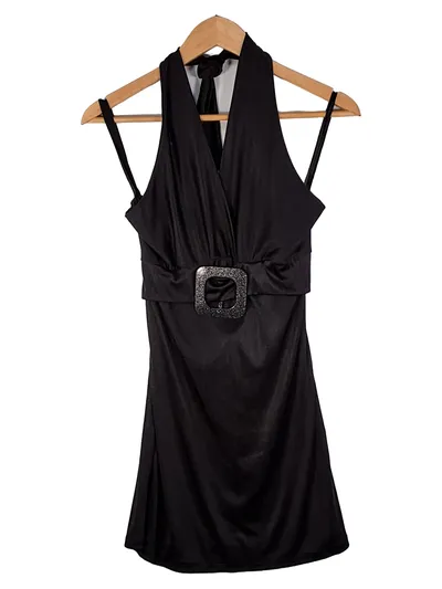 Miss Luna Damen Abendkleid Schwarz Gr. 36 S Elegant mit Schnalle