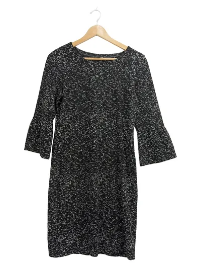 Street One Damen Freizeitkleid Gr. 36 S Schwarz Meliert Midikleid