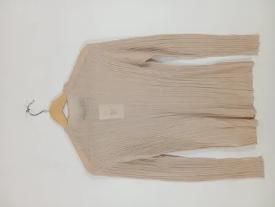 Hallhuber Damen Pullover Gr. 42 XL Beige Rippstrick Langarm Basic