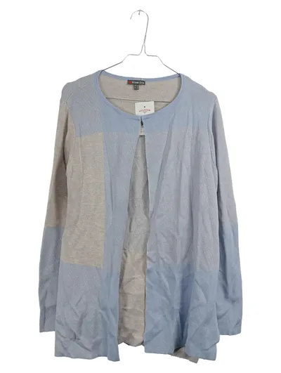 Street One Damen Strickjacke Cardigan Gr. 38 M Blau Beige Colorblock