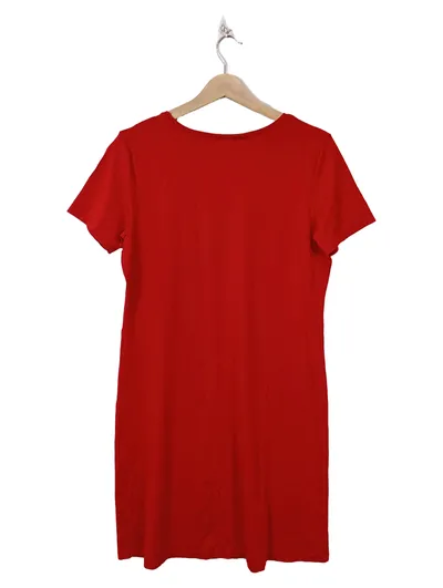 golléhaug Damen Freizeitkleid Rot Gr. 42 Viskose Basic Kurzarm