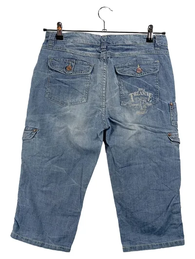 mbj Damen Cargo Shorts Bermuda Jeans Blau Gr. 38 Casual