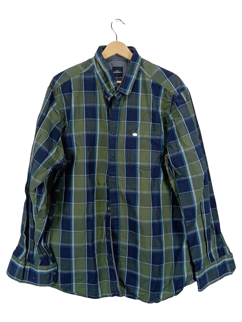 Engbers Herren Freizeithemd Kariert Grün Blau Regular Fit Gr. XL 1