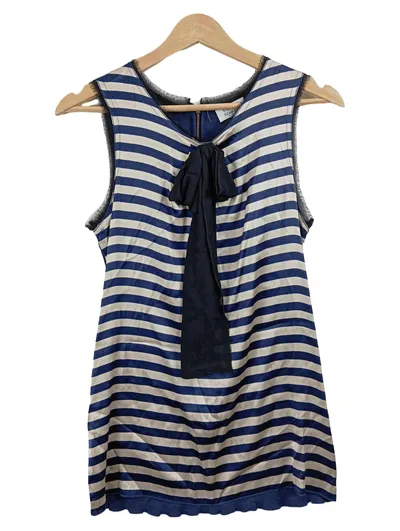 Steffen Schraut Top Damen Gr. 34 XS Blau Gestreift Schleife Reißverschluss
