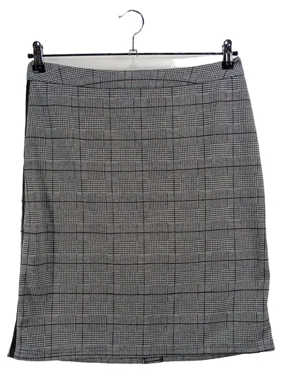 Ambria Damen Faltenrock Kariert Grau Gr. 40 Business Büro
