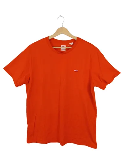 Levi's Herren T-Shirt Casual Orange Gr. 50 L Logo Kurzarm Baumwolle