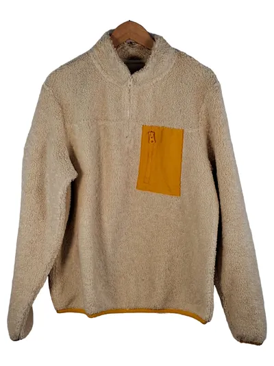 Tchibo Herren Fleecepullover Beige Gr. 46 S Outdoor Brusttasche