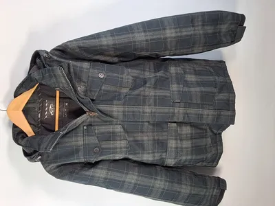 Vans Outdoorjacke Herren Gr. 48, M Grau Kariert Kapuze