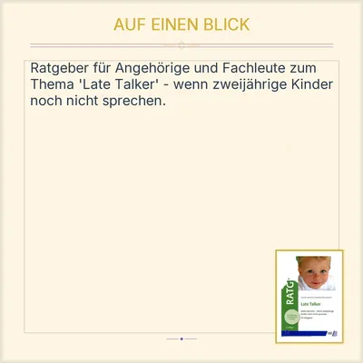 Late Talker Späte Sprecher Wenn zweijährige Kinder noch nicht sprechen Ratgeber
