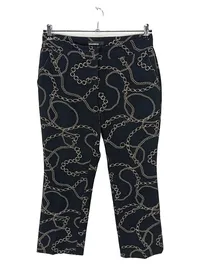Cambio Damen Stoffhose Gr. 38 Schwarz Kettenmuster Elegant 1