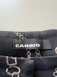 Cambio Damen Stoffhose Gr. 38 Schwarz Kettenmuster Elegant 5