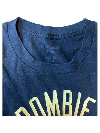 Abercrombie & Fitch Kids T-Shirt Blau Gr. 176 Logo Print Kurzarm