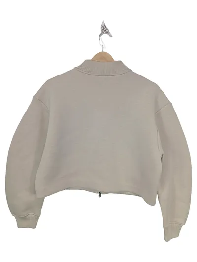 Calvin Klein Jeans Sweatjacke Damen Beige Gr. 32/XXS Cropped Logo