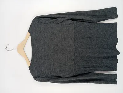 NICE CONNECTION Damen Langarmshirt Grau Gr. 42, XL Baumwolle Seide