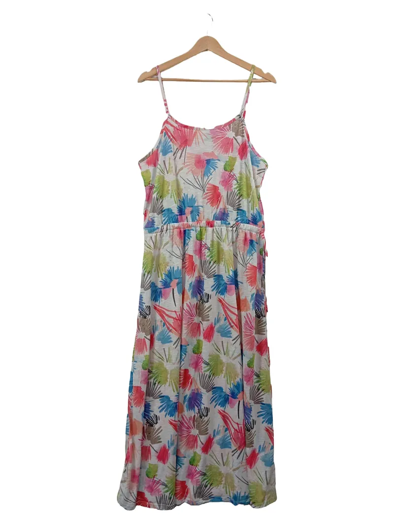 Firefly Sommerkleid Damen Gr. 42 Maxikleid Mehrfarbig Floral Trägerkleid 1