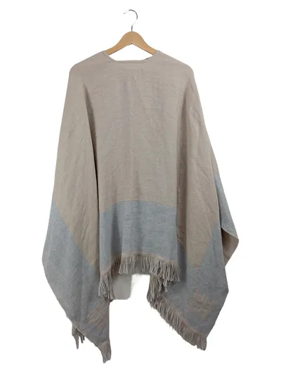 RIANI Poncho Damen Strickponcho mit Fransen Beige Casual Gr. one size
