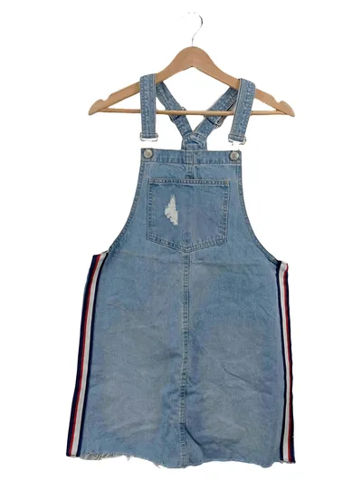 FB SISTER Damen Jeanskleid Latzkleid Blau Gr. 38 M Casual Baumwolle