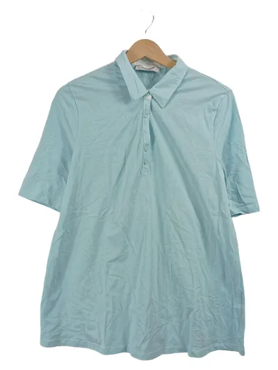 Gerry Weber Poloshirt Damen Blau Gr. 54 XXL Kurzarm Basic Casual