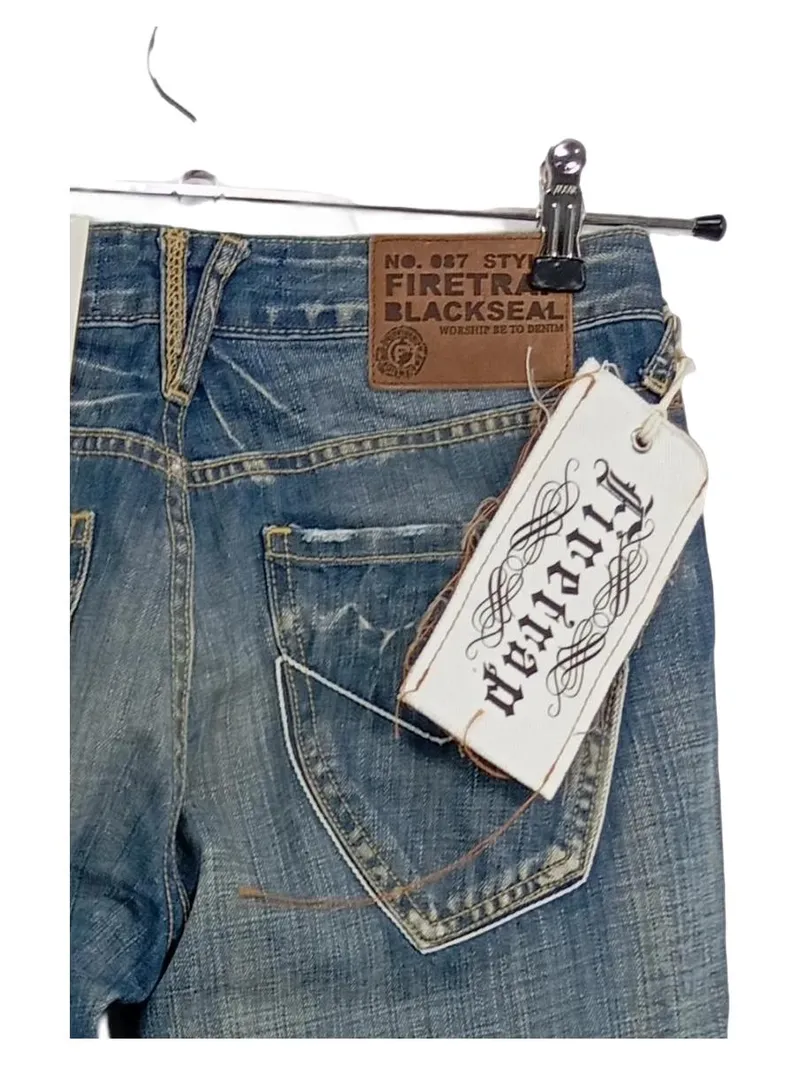 Firetrap Blackseal Damen Jeans Straight Leg Blau Gr. W27 L34 3