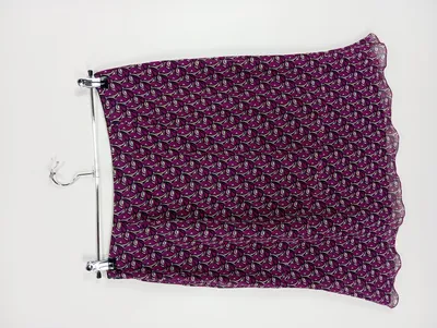 Marc Aurel A-Linienrock Damen Gr. 40 Lila 100% Seide Midirock Elegant