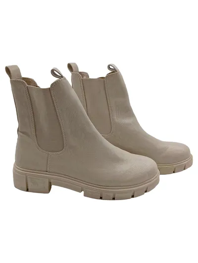 Marco Tozzi Damen Chelsea Boots Stiefeletten Slip-On Beige Gr. 40