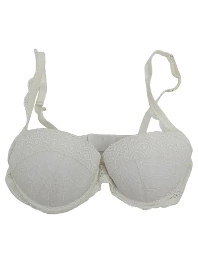 Viania BH Weiß Spitze Strasssteine Feminin Damen Gr. 85B