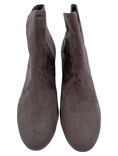 Tamaris Damen Stiefeletten Grau Gr. 40 Wildleder-Optik Reißverschluss