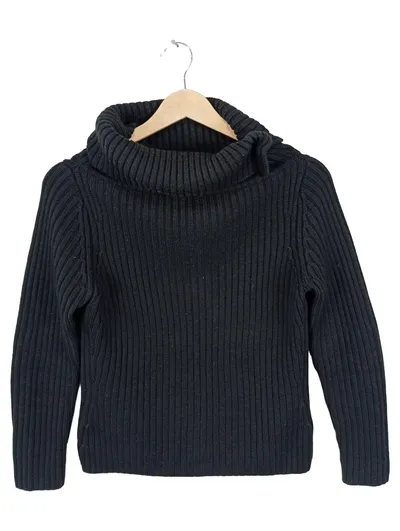 NICE CONNECTION Damen Pullover Rollkragen Rippstrick Wolle Schwarz Gr. 36 S