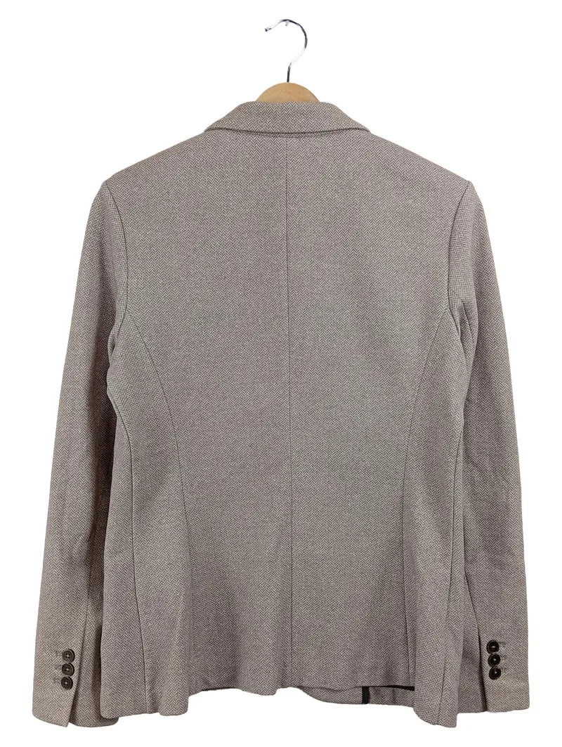 Circolo 1901 Blazer Damen Beige Fischgrätenmuster Gr. 38 M Klassisch 2