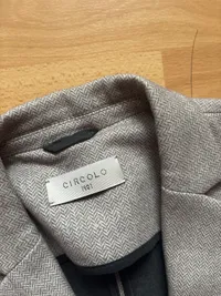 Circolo 1901 Blazer Damen Beige Fischgrätenmuster Gr. 38 M Klassisch 3