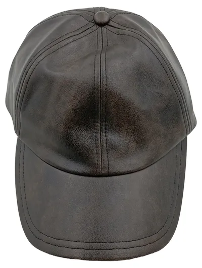 Zara Cap Basecap Kappe Kunstleder Braun Casual Gr. S, M Herren