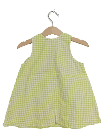 Adams Sommerkleid Kinder Gr. 74 Grün Kariert Freizeitkleid Baumwolle