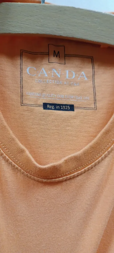 Canda Herren T-Shirt Basic Kurzarm Orange Gr. 48 M 100% Baumwolle