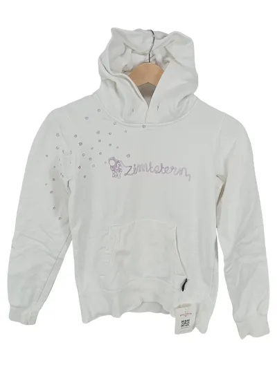 Zimtstern Kapuzenpullover Hoodie Weiß Gr. 36 S Damen Sportlich Baumwolle