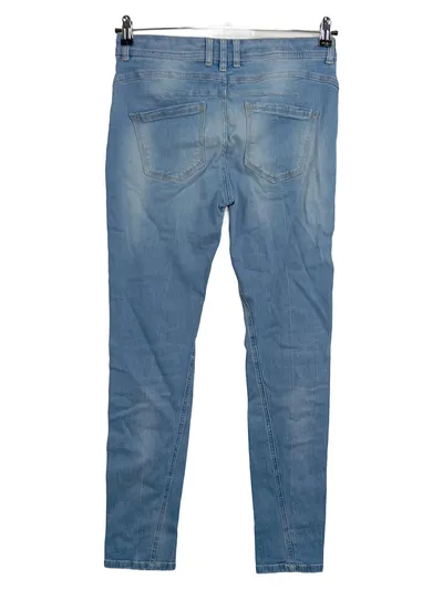 Mos Mosh Damen Jeans Skinny Fit Gr. 38 Blau Knopfleiste Used Look