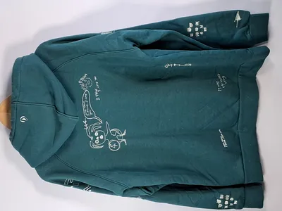 Desigual Herren Kapuzenpullover Hoodie Petrol Gr. 50 L Print