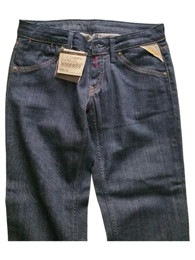 Replay Damen Jeans Regular Fit W26 Blau Stretch Hose