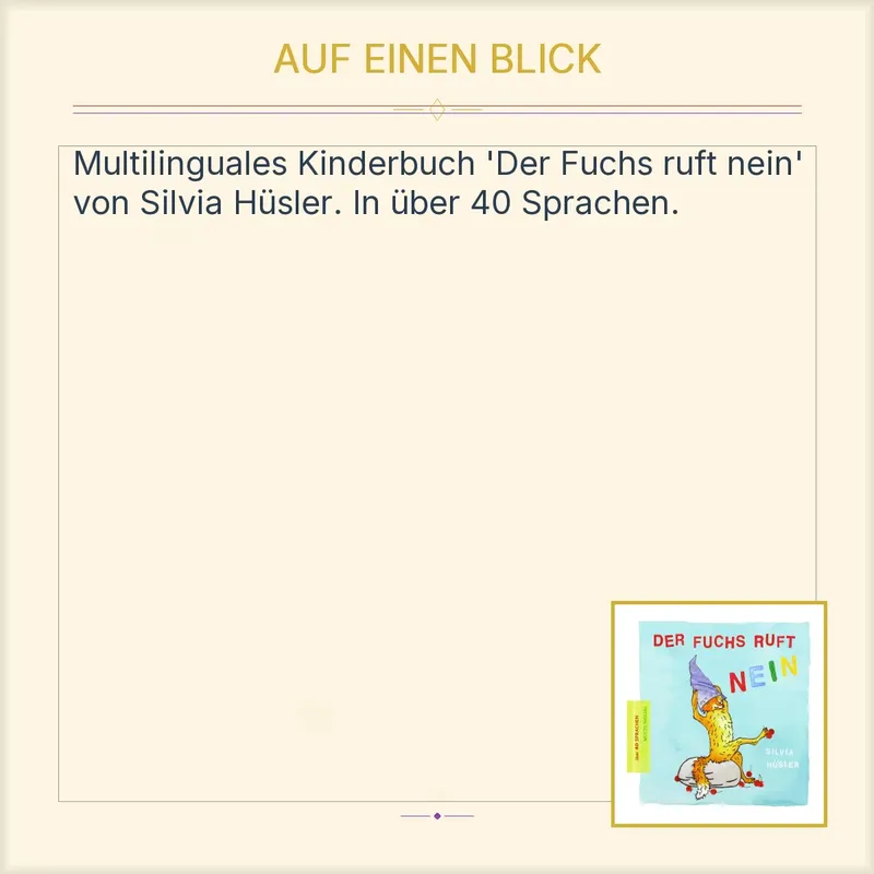 Der Fuchs ruft nein Silvia Hüsler Kinderbuch Multilingual über 40 Sprachen 2
